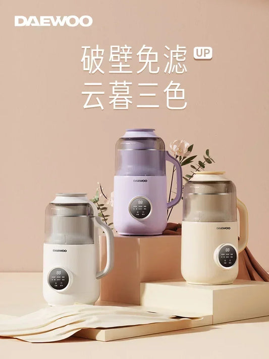 220V Daewoo Wall Breaking Machine Household Full-automatic Small Soybean Milk  Quiet Bin Cooking Machine Soy Milk Maker BDC