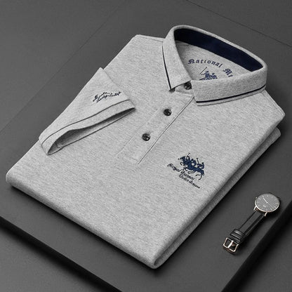 Quality Man Short-Sleeved Polo Shirt Lapel Button Embroidery British Style Summer New Golf T-Shirt Business Casual Men'sClothing