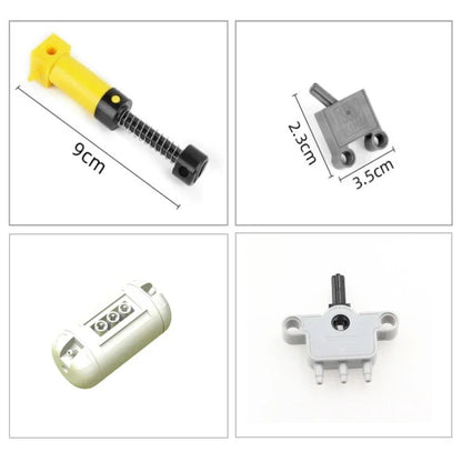 MOC Bricks Technical Parts Pneumatic Pump Small V2 with Reinforced Cylinder Hose Air Power Bricks Compatible With 8800 Blocks