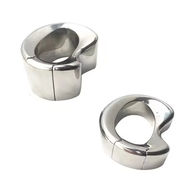 Stainless steel penis lock cock Ring Heavy Duty weight male metal Ball Stretcher Scrotum Delay ejaculation BDSM Sex Toy for men