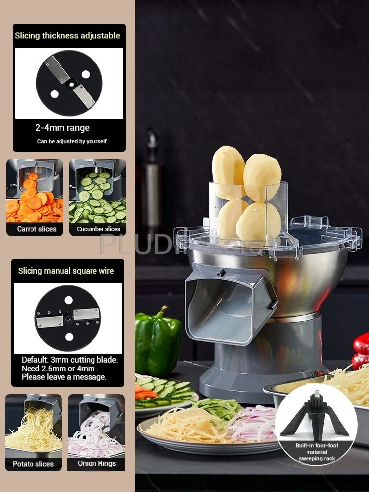 M1 Commercial Electric Vegetable Dicer Multifunctional Food Processor Compact Chives Scallion Slicer for Kitchen Restaurant Home