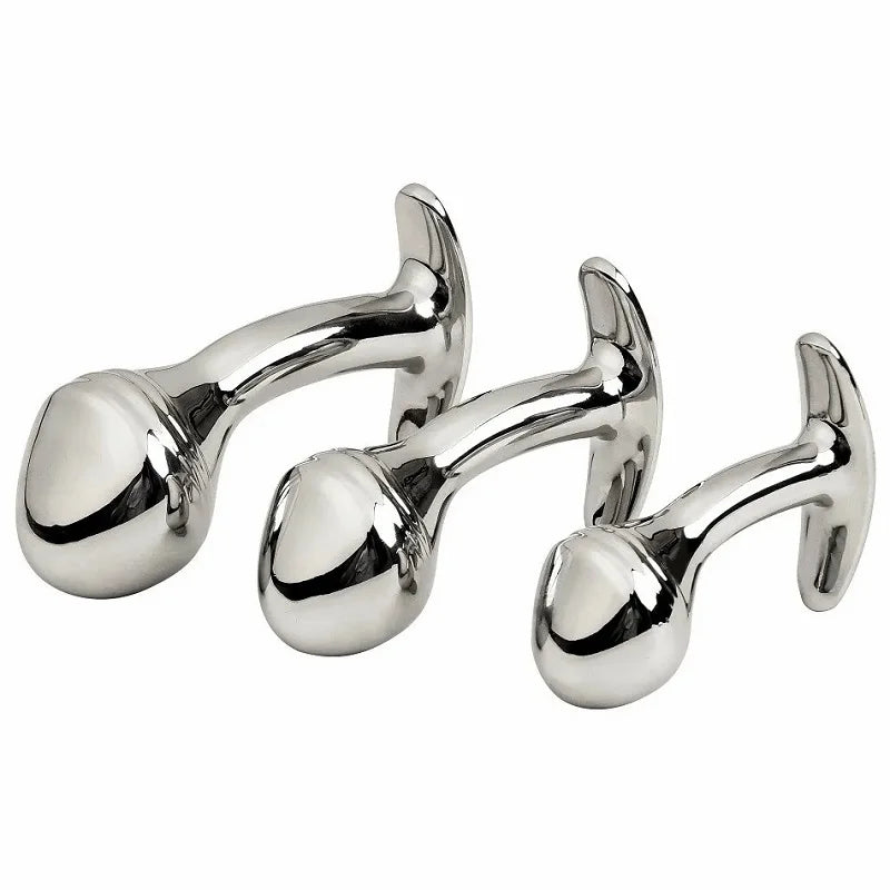 Rose Gold Rainbow Metal Anal Beads Butt Plug Set Colorful Crystal Mini Small Medium Large Anal Plug Jewelry Sex Toy Insert