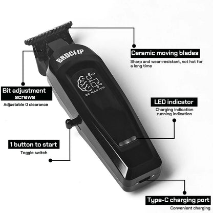 BRD FADE Clipper Professional Men's Hair Line Up Trimmer 10000RPM Barber Foil Shaver Base Charger Salon Blending Tools