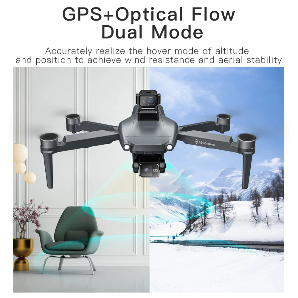 L600 PRO / PRO MAX GPS Drone Professional 4K 3-Axis PTZ HD Dual Camera Obstacle Avoidance Brushless Motor 5G WIFI Security Dron