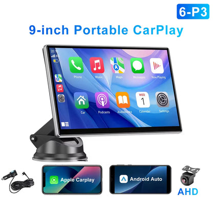 7" / 9" Portable Wireless Carplay Android Auto Car Radio Multimedia Player IPS Touch Screen AUX USB Bluetooth Mirror Link AHD