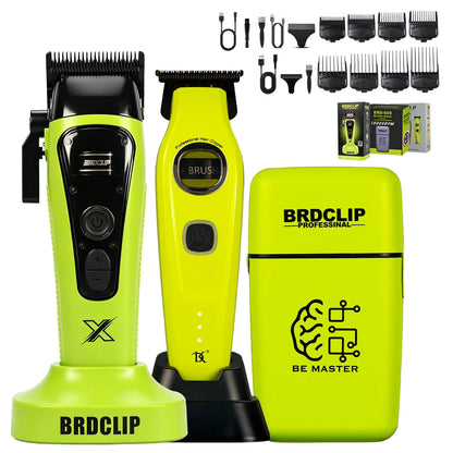 BRDCLIP Professional Magnetic Cover Hair Clipper 3-speed External Rotor Brushless Motor DK Trimmer Barber Shaver 609 10000RPM