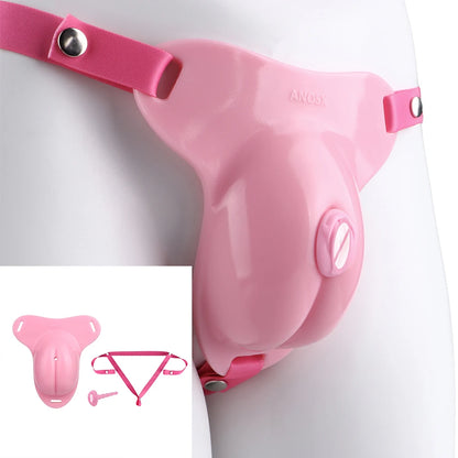 ANOSX Male Chastity Cage Soft Silicone Penis Cages With Chastity Belt Labia Urethral Plug Imitation Clitoris Cock Lock BDSM