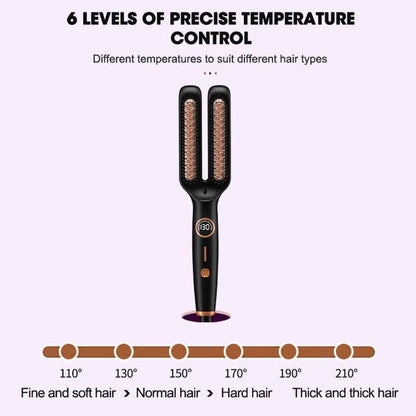 Electric Anti Frizz Hair Hot Comb Brush Straightener One Step 2 In 1 Ceramic Hair Straightener Brush With Lcd Digital Display