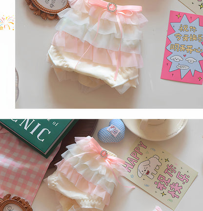 Japanese Style Lolita Princess Lingerie Set Women Pure Desire Cake Layer Lace Mesh Cotton Crotch Party Bra  Panty Set Soft Cute