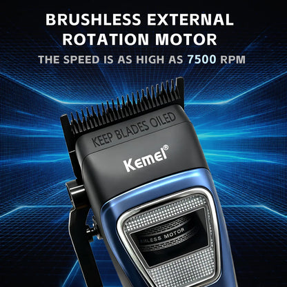 Kemei Clippers Professional Hair Clippers Adjustable Haircut Machine External Rotor Brushless Motor Hair Clippers Men KM-1911