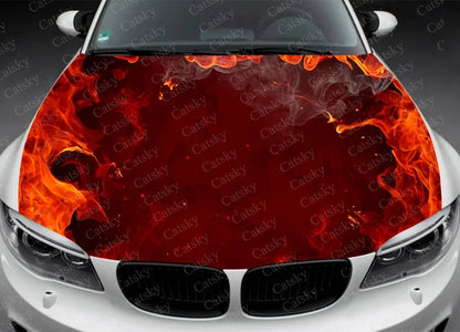 Car Accessories Hood Decal, Fire, Flame, Vinyl, Sticker, Graphic, Wrap Decals, Truck Graphic, Bonnet Sticky Paper, Skull, F150