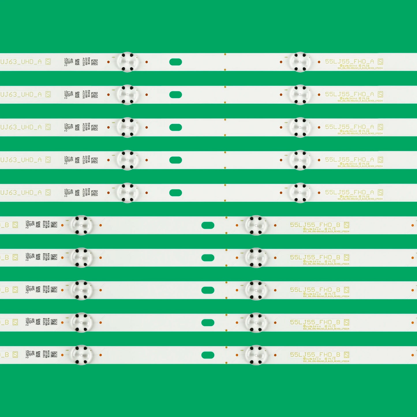 New 10Pcs/Set LED Backlight Strips For 55"TV 55UK6100 55UJ6307 55UJ630Y 55LJ5500 55UJ6560 55UJ6350 55UJ635 55UJ670V 55LJ6105W