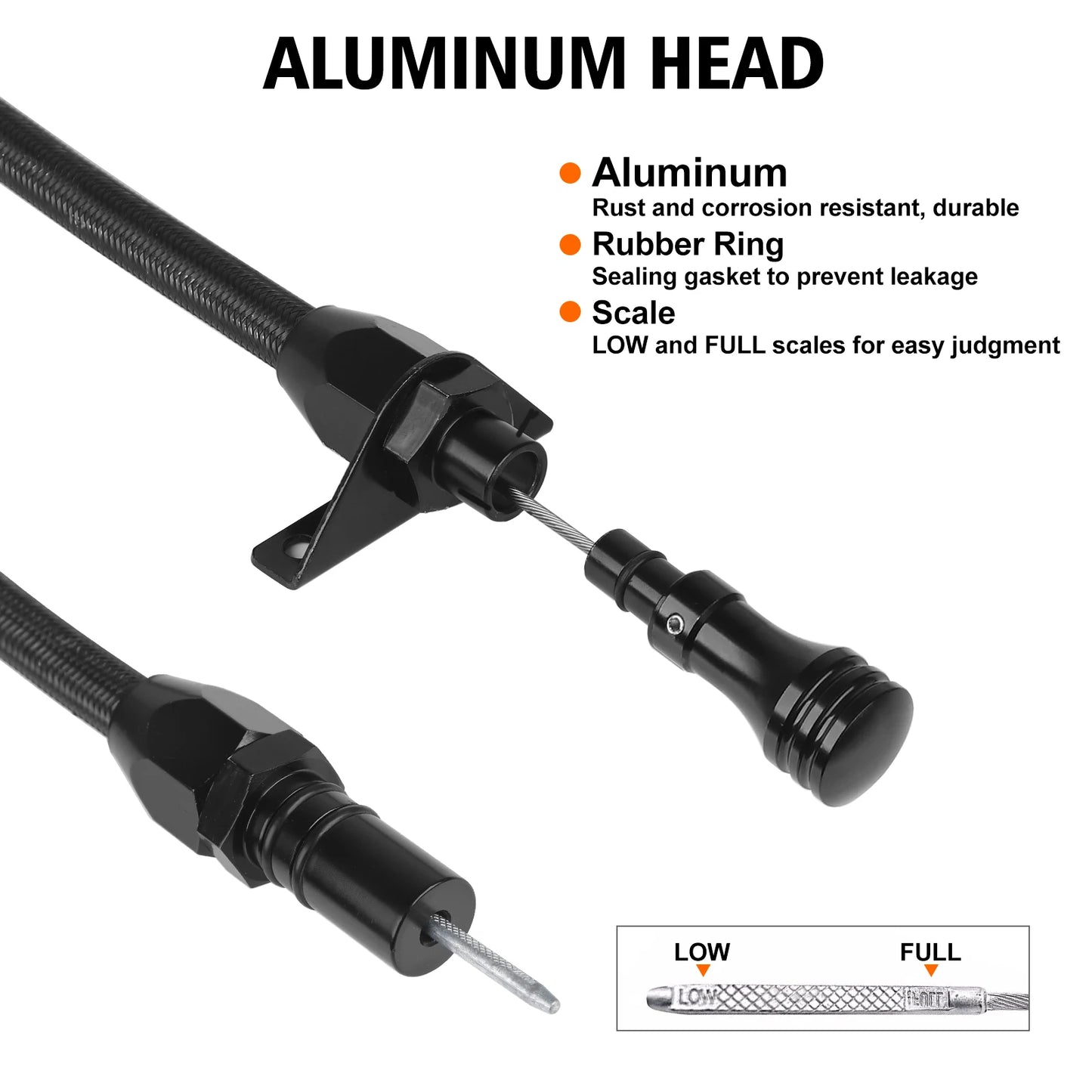 CNSPEED Oil Dipstick Tube with Stainless Steel Black Housing For GM 4L60E 4L80E Transmission Dipstick LS LS1 LS3 LS6 LSX Engine