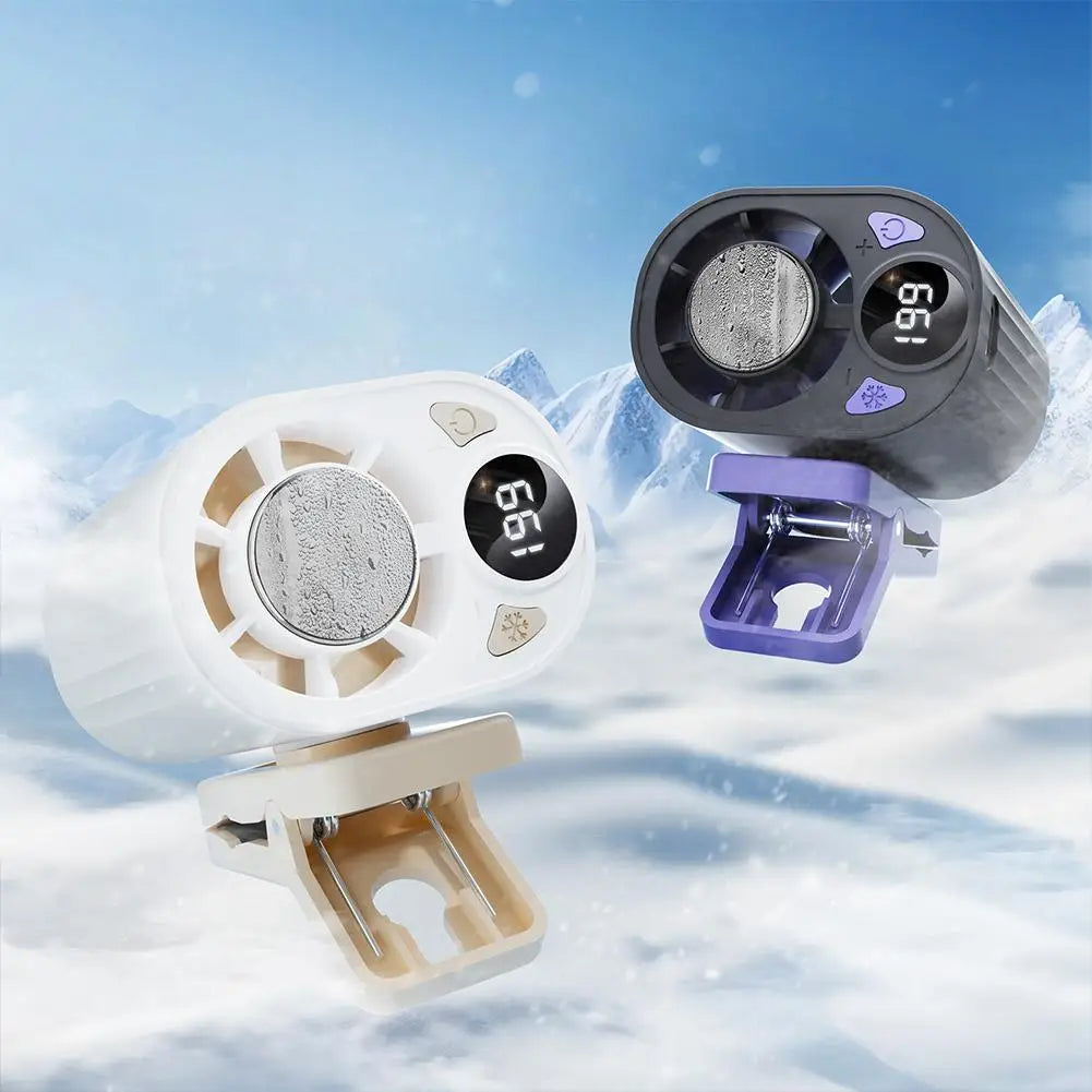 Portable Clip-On Cooling Fan USB Rechargeable Car Built-in Air Conditioning Fan Outdoor Semiconductor Cold Compress Fan