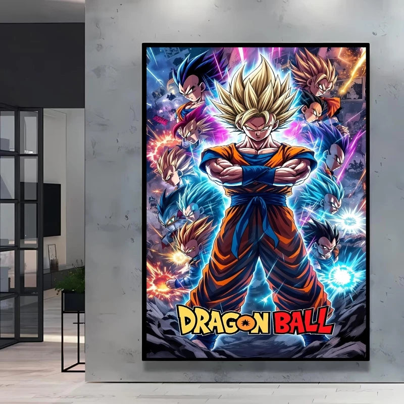 Canvas Posters Dragon Ball Goku Picture Children Gifts Home Decoration Waterproof Comics Pictures High Quality Wall Art Classic