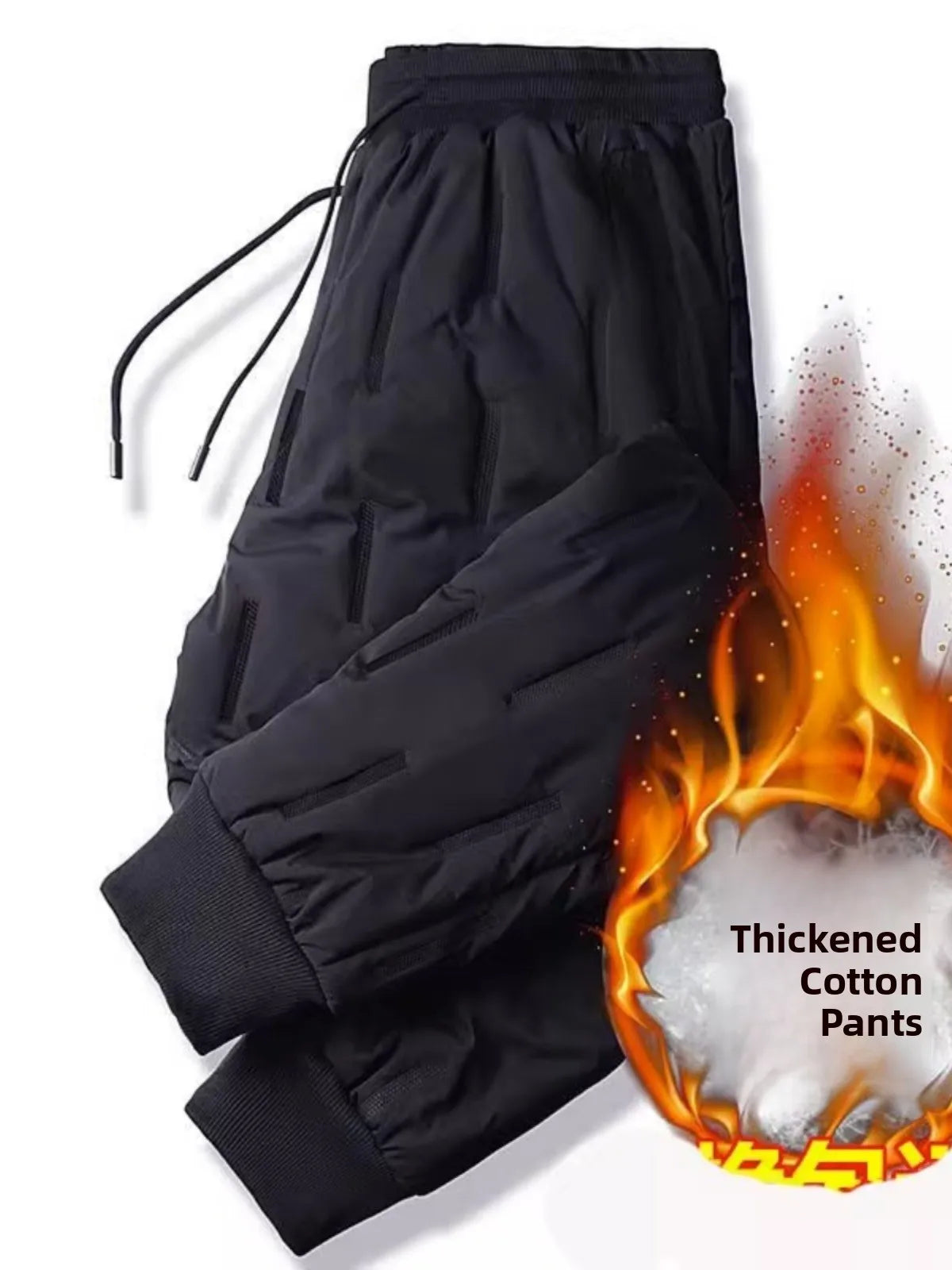 Men's down Pants Thick Winter Trousers 2024 New Goose down Elastic Warm Pants Long Leisure Pure Color Big Size Autumn Winter