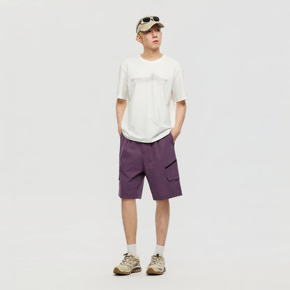 Metersbonwe Men Cargo Bermuda Shorts 2026 Summer New Loose Fit Straight Leg Casual Shorts Outdoor Trendy Waterproof Zipper Short