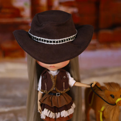 ICY DBS Blyth Doll BJD Joint Body Tan Skin Matte Face Western Cowboy Set Doll 1/6 30cm Girl Gift Anime SD