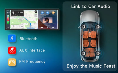 XIMA X10Plus Portable Wireless CarPlay and Android Auto Car Radio Multimedia  Stereo Audio GPS Navigation Dashboard  Mirrorlink