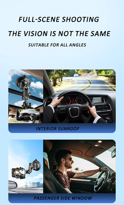 Car Phone Mount Video Recording Universal Magic Arm Suction Car Phone Holder Mount Windshield Window Glass Vlog Shooting
