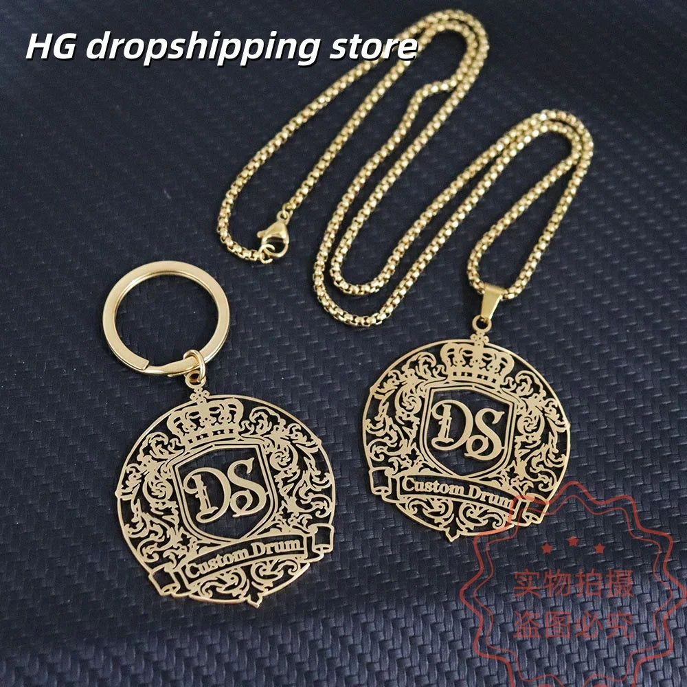 Custom Logo Pendant Necklace Personalized Picture Chain For Men Hiphop Punk Stainless Steel Thick Chain Jewelry For Birthday