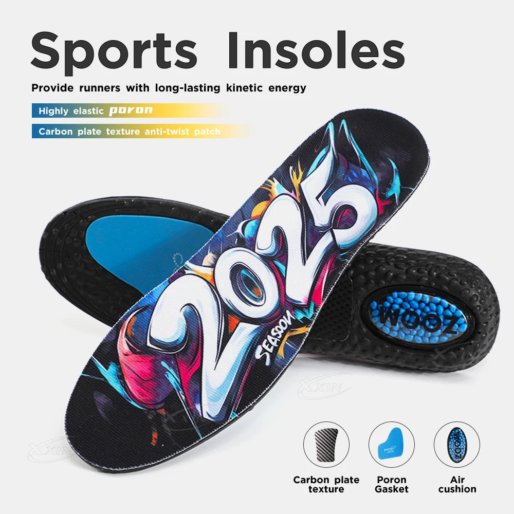 【Xxin】Graffiti Style Sport Insoles Air Cushion Shock Absorption Running Shoes Pad Size 36-46