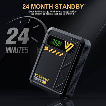 VTOMAN X4 Car Jump Starter 2500A Car Power Bank 4 In 1 with Portable Air Compressor Car Starter Booster for 8.5L Gas/6.0L Diesel