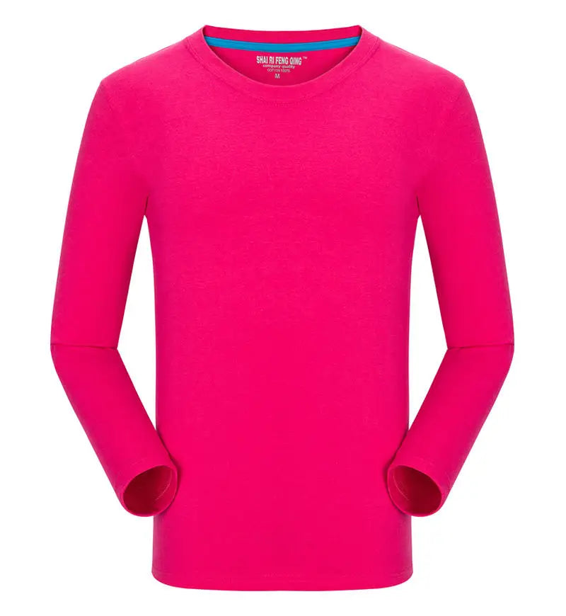 Custom logo cotton t-shirt Spring/autumn men T-shirt home men's long sleeved O-neck solid color casual T-shirts USA size XS-2XL