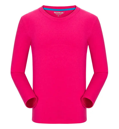 Custom logo cotton t-shirt Spring/autumn men T-shirt home men's long sleeved O-neck solid color casual T-shirts USA size XS-2XL