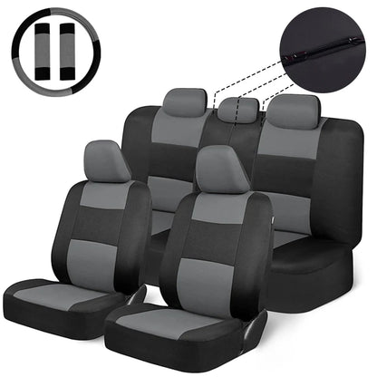 Universal Size Car Seat Covers Set With Steering Wheel Covers 2 Shoulder Protection Rear Seat Can Split Car Accessories Interior
