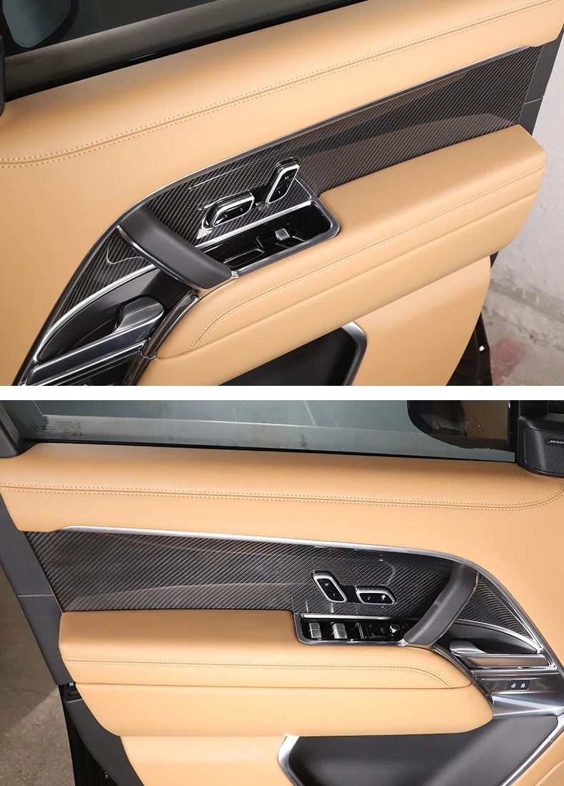 cheya Real Carbon Fiber Car Center Control Panel, Car Inner Door Panel for Land Rover Range Rover Vogue L460 2024+ Accessories