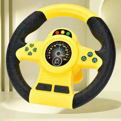 Simulation Steering Wheel Toy Montessori Eletric With Light Sound Baby Kids Musical Educational Copilot Stroller Steering Toy