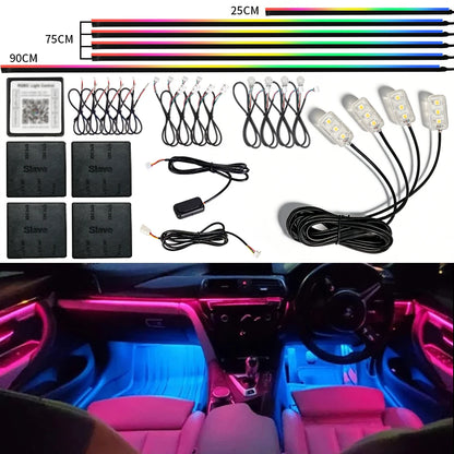 Symphony Streamer Car Ambient Light Interior LED Full Color RGB Neon Acrylic Strip Atmosphere Lighting Kit App