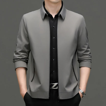 High End Anti Wrinkle Mature Men Business Dad's Outfit Casual Blazer Jacket Autumn Windbreaker Middle Aged Executive Coats