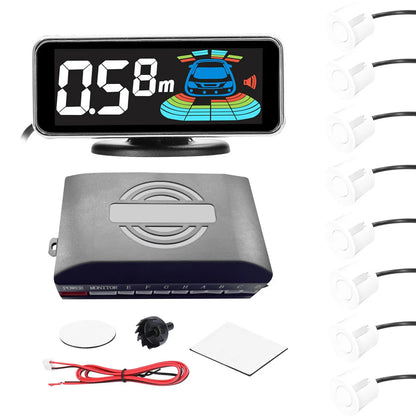 4pcs/8pcs Probes Rear Reversing Radars System LCD Display Car Parking Sensor Distance Detection Sound Warning Buzzer