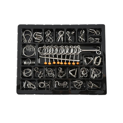 Metal Wire Puzzle Brain Teaser IQ Test Disentanglemen Iron Link Unlock Interlock Game Adults Kids Toys Solution Nine Ring