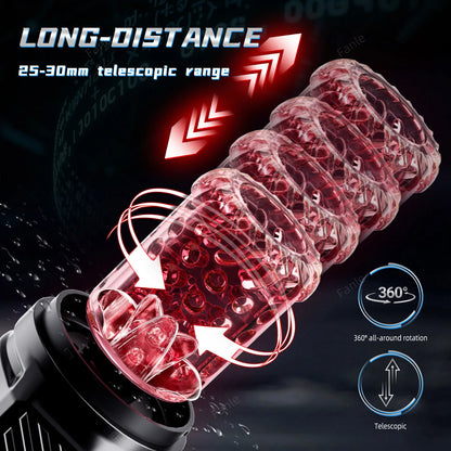 APP Male Automatic Masturbator Cup 12 Thrusting Heating Rotating Pussy Blowjob Sucking Licking Stroker Adult Sex Toy For Men