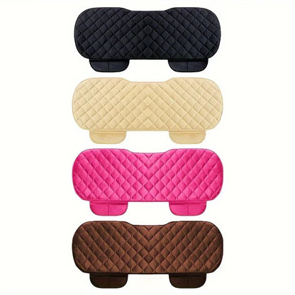 Rear Car Seat Covers Flocking Cloth Car Cushion Non Slide Checkered Winter Keep Warm Mat Pad Universal Fit Truck SUV Van