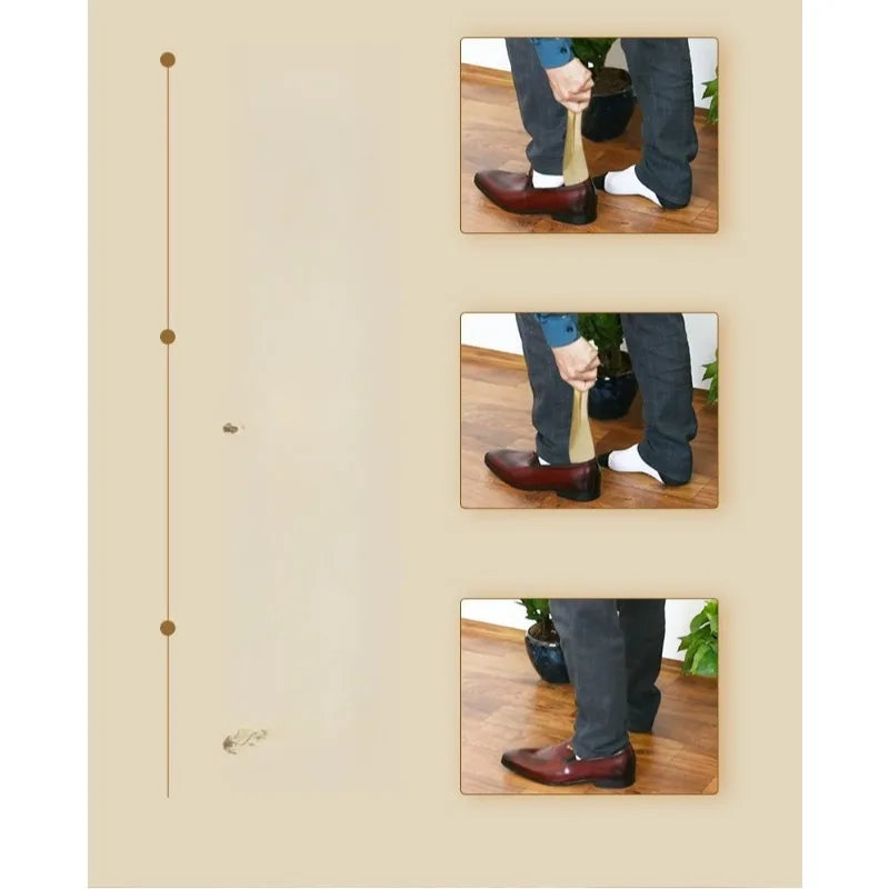 Pure Copper Straight-handle Hanging Comfortable Shoehorn Portable for Home Use Metal Smooth Durable and Sturdy Shoehorn