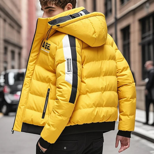 Streetwear Parkas Men Double-Sided Wear Men's Puffer Jacket Outdoor Winter Thickened Down Coat Letter Print Casual Parka Coats