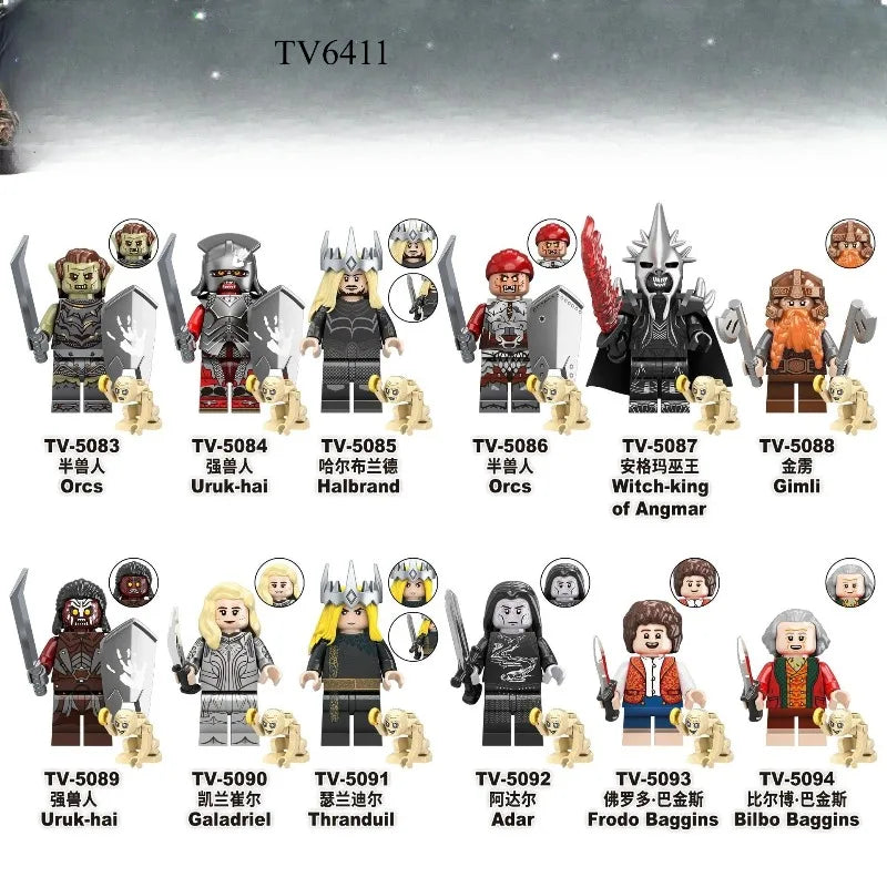 Mini Lord Rings Action Figures Building Block Ringwraiths Orcs Legion Elf King Princ Knight Dwarf Wizard Movie Characters Bricks