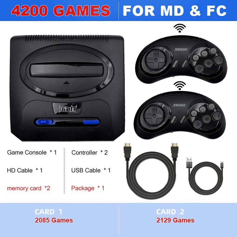 16BIT Segas-MD Video Game Console For Sega Mega Drive Genesis FC Dendy Console Support HDMI Output Retro Game Machine