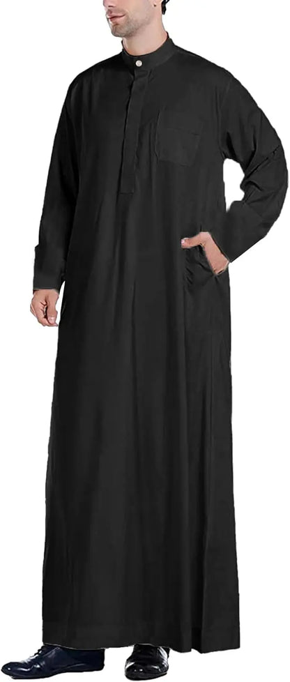 Big and Tall Kaftan with Pocket Mens Arab Thobe Men Kaftan Thobe