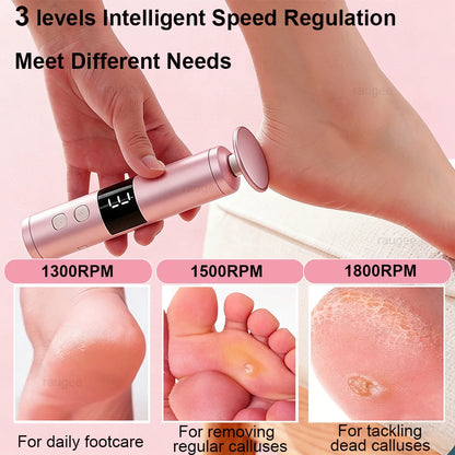Electric Foot Grinder 2-in-1 Rechargeable Callus Remover Nail File Pedicure Machine for Dead Skin Foot Care