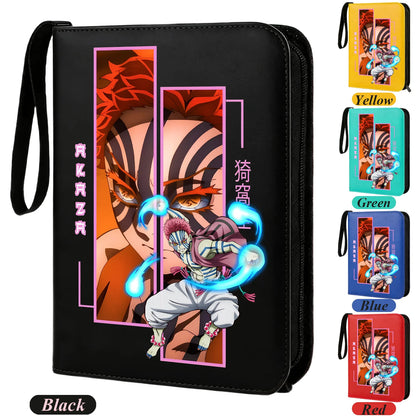 400pcs Anime Demon Slayer Zipper Card Album Book Collection Card Storage Folder Hold Tanjiro Game Cards Binder Holder Protector