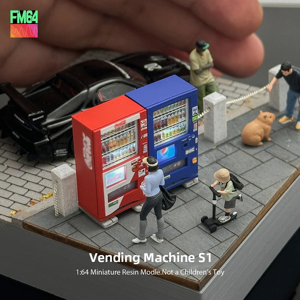 Kicarmod 1/64 Vending Machine Set Resin Miniature Model Scene Diorama Supplies