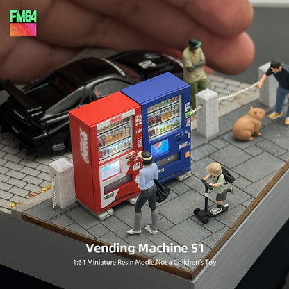 Kicarmod 1/64 Vending Machine Set Resin Miniature Model Scene Diorama Supplies
