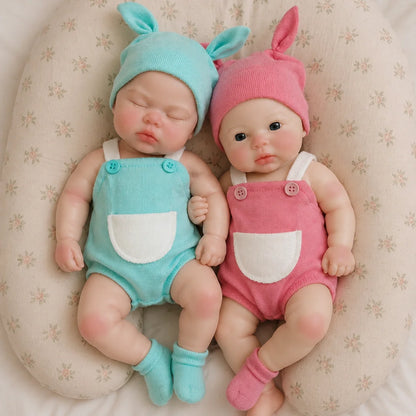 12 Inch Cuddly Open Mouth bebê reborn de silicone sólido Girl & Boy Doll With Painted Skin Soft & Flexible Newborn  Doll