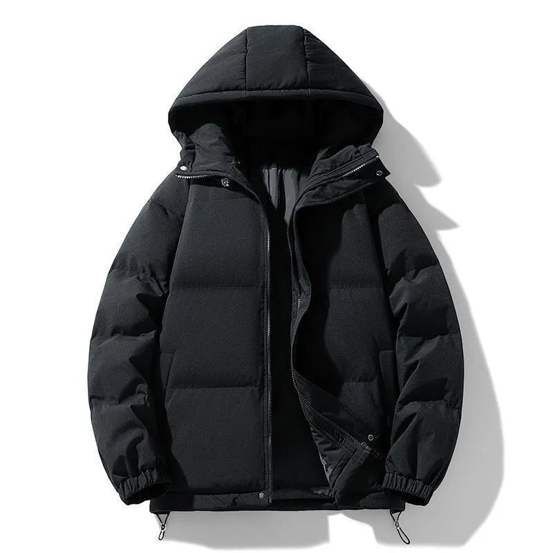 Men's winter thick hooded bread jacket, winter cotton jacket, teenagers' winter cotton jacket, men's