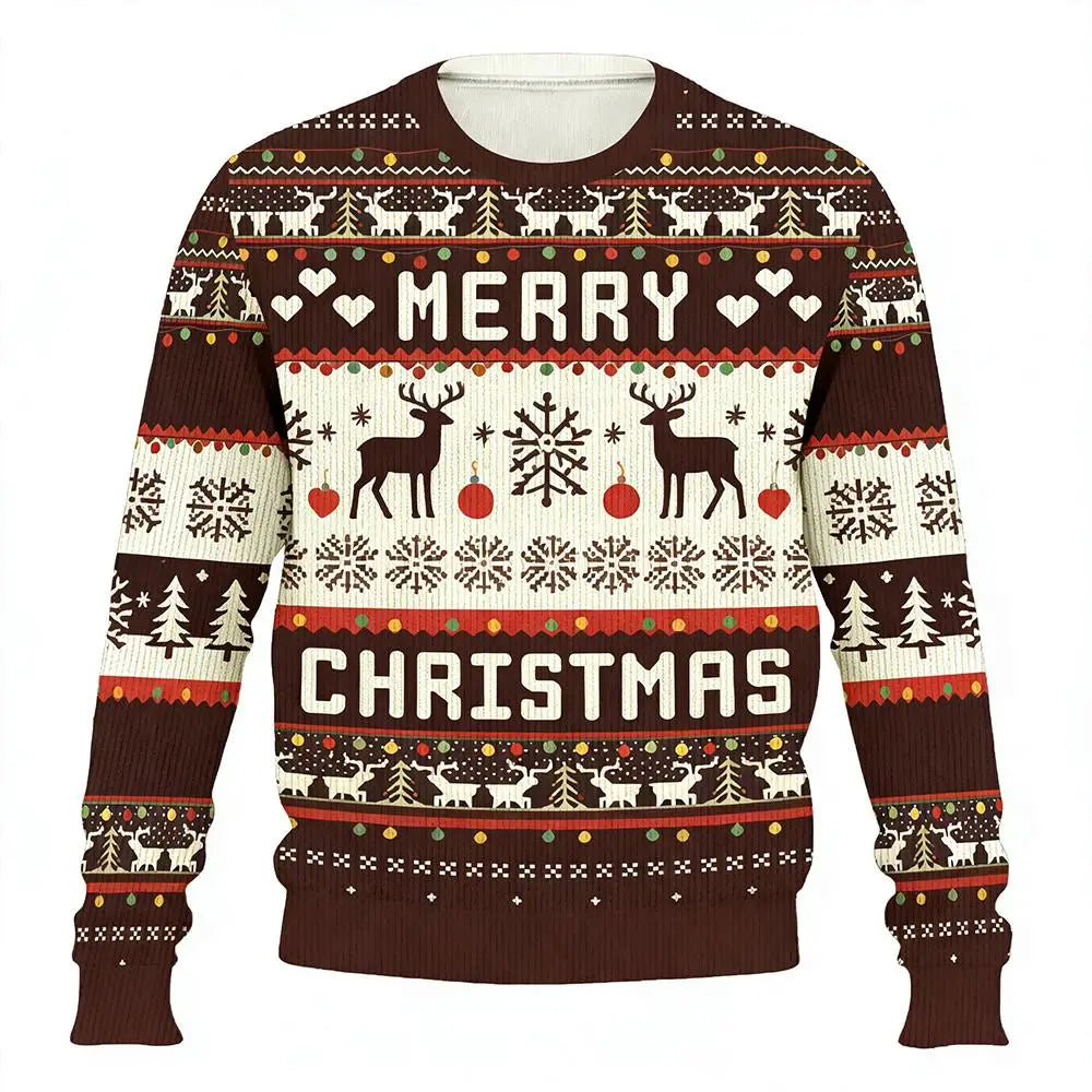 Funny Customizable Photo Ugly Christmas Sweater Personalized DIY Face Family Pullovers 3D Printed Patterned Men/Women Gift Tops